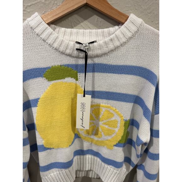Freshman 1996 Lemon Stripes Summer Sweater Small - Picture 3 of 6